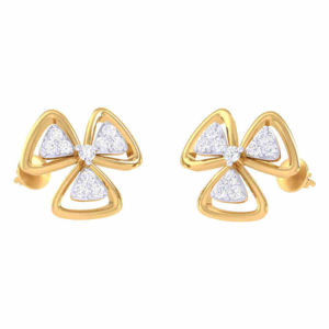 3 Studed Triangle Diamond Earr